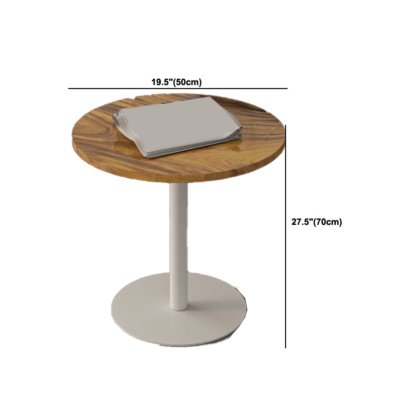 Round Pedestal End Table Minimalist Wood Side End Table for Living Roo