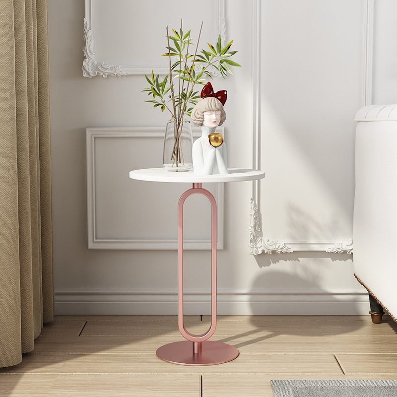 Minimalist Round Corner Table Pedestal Sofa Side Table for Living Room