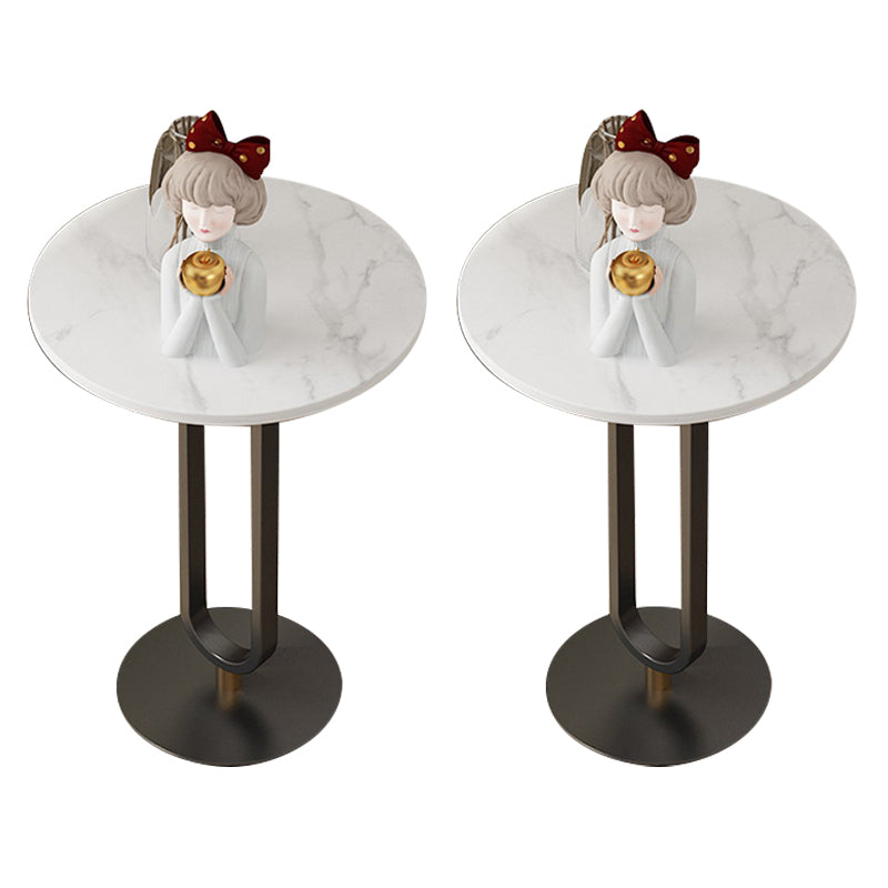 Minimalist Round Corner Table Pedestal Sofa Side Table for Living Room