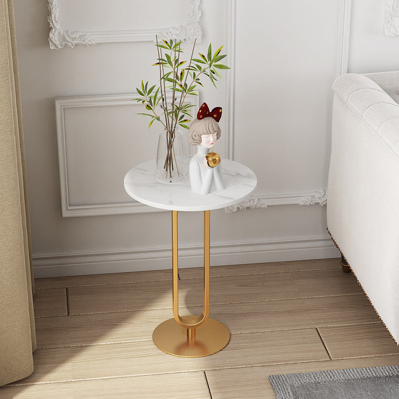 Minimalist Round Corner Table Pedestal Sofa Side Table for Living Room