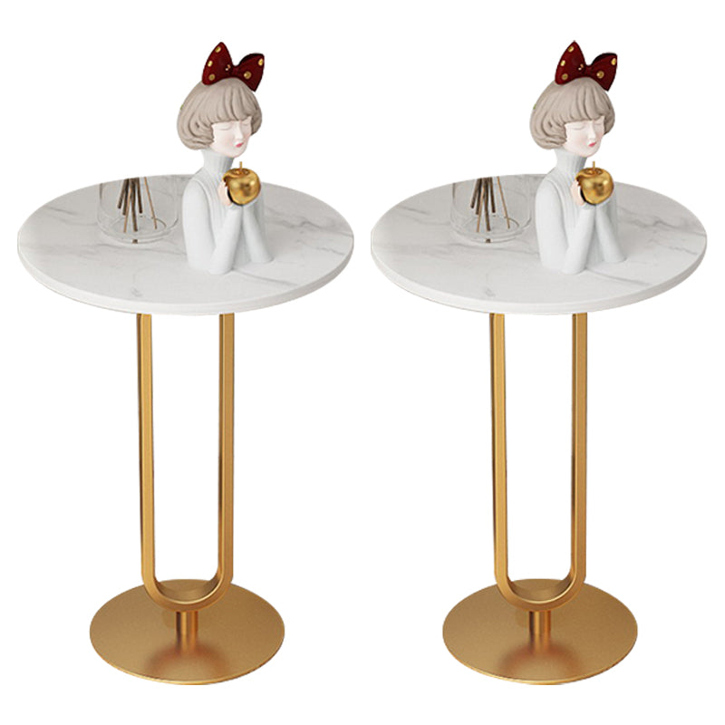 Minimalist Round Corner Table Pedestal Sofa Side Table for Living Room