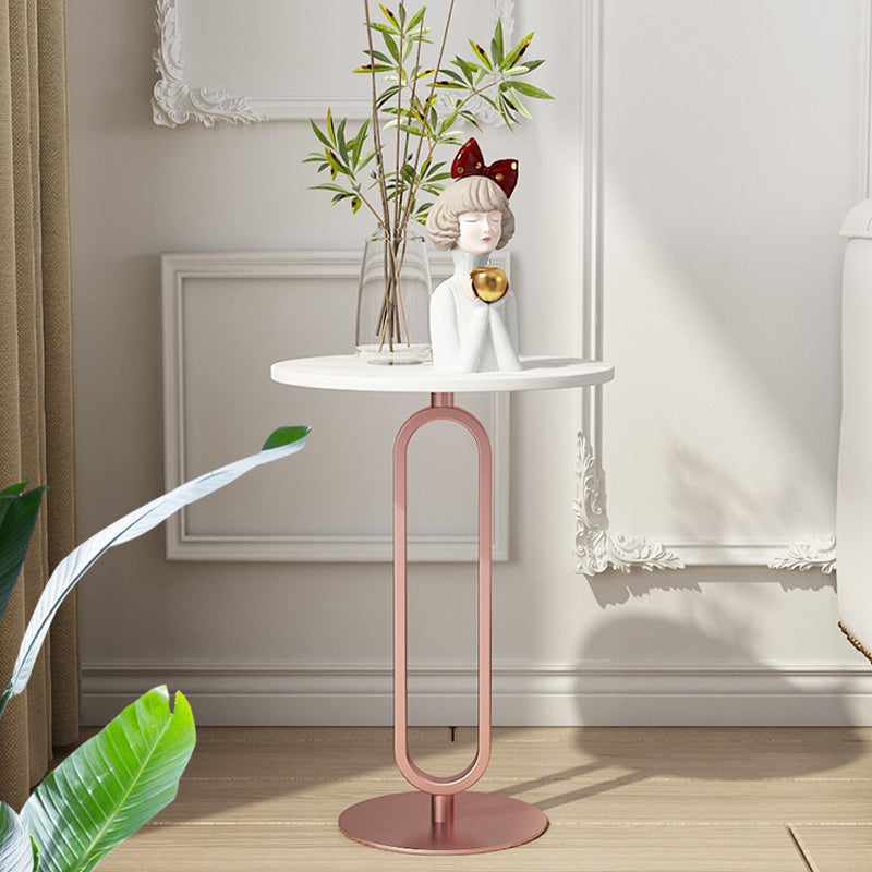 Minimalist Round Corner Table Pedestal Sofa Side Table for Living Room