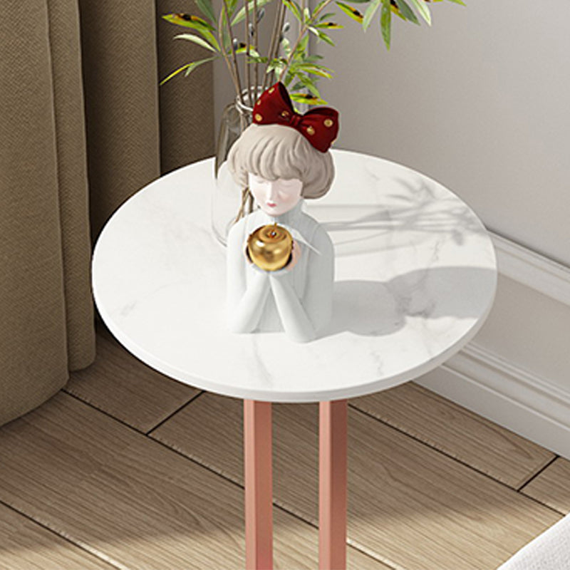 Minimalist Round Corner Table Pedestal Sofa Side Table for Living Room