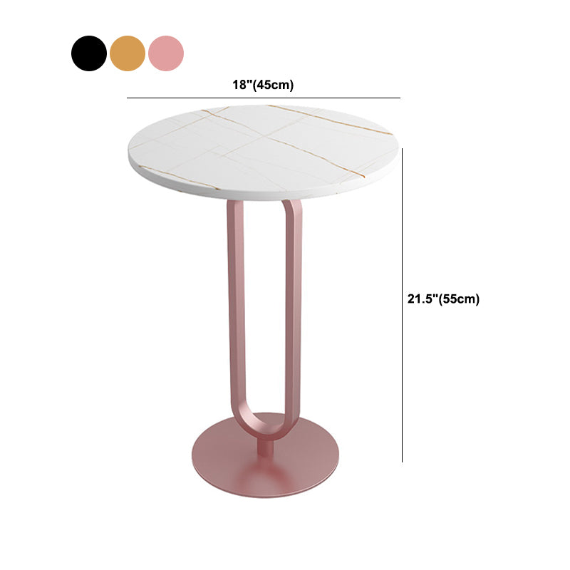 Minimalist Round Corner Table Pedestal Sofa Side Table for Living Room