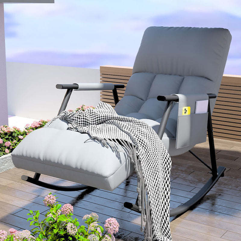 Modern Rocker Chair Upholstered Zero Gravity Button-Tufted Rocking Accent Chair