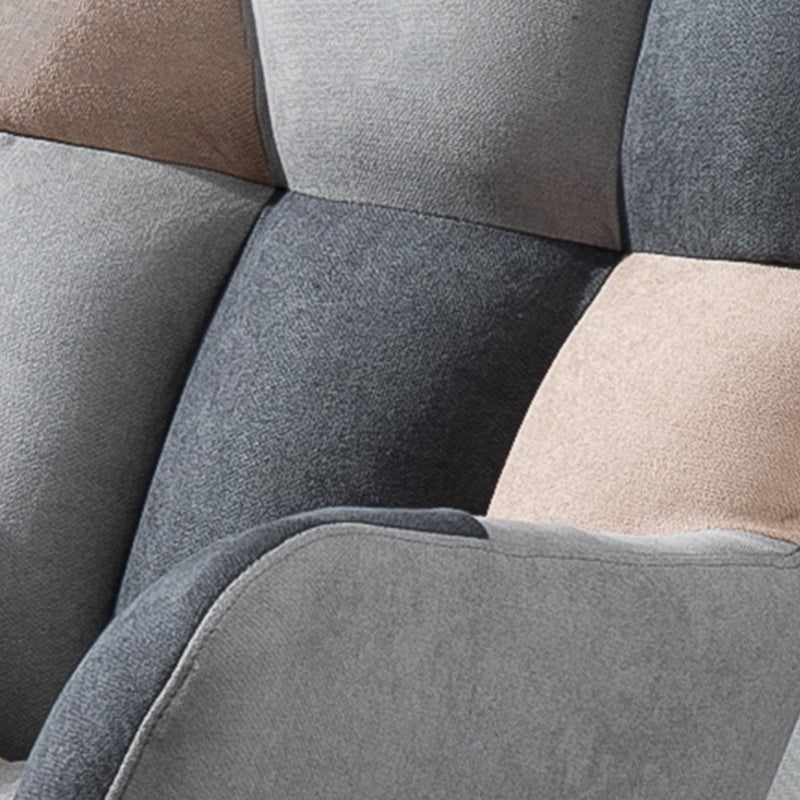 Modern Rocker Chair Upholstered Dark Legs Glider Button-Tufted