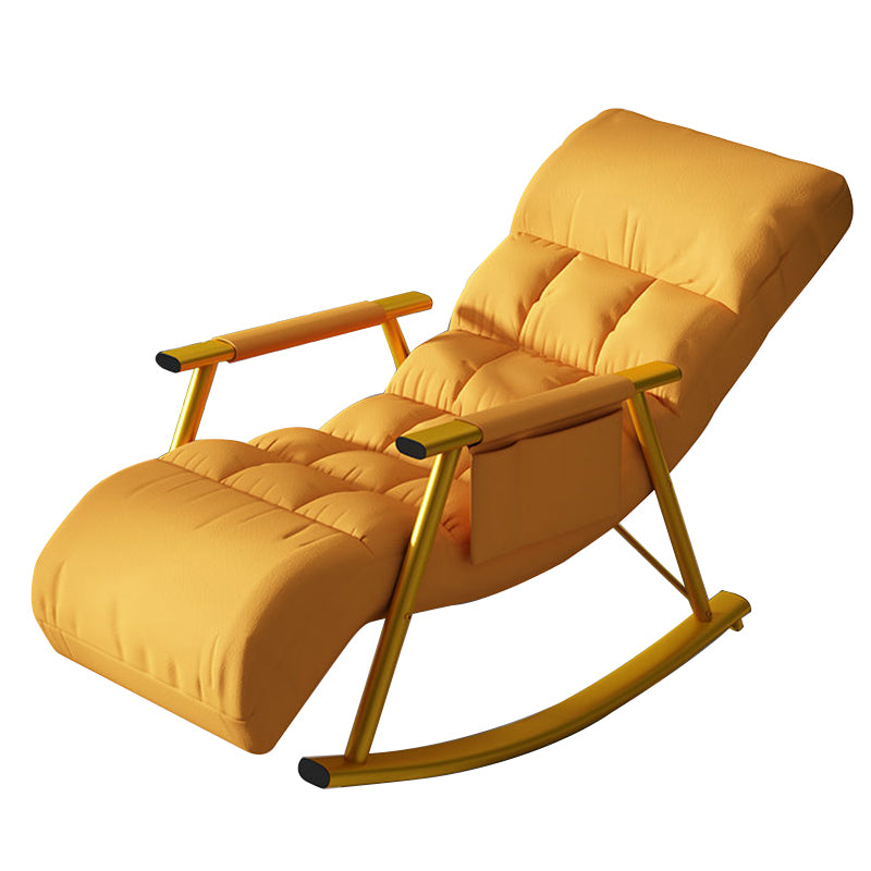 Modern Recliner Chair Solid Color Tufted Rocking Chair With Gray Frame