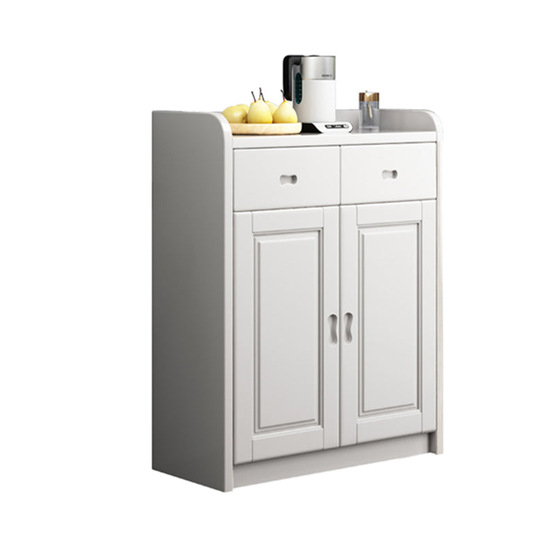 Modern Rectangle Accent Cabinet Wood Grooves Side Cabinet with Drawer