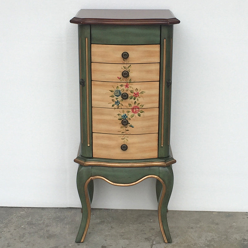 Mid-Century Modern Chest Wood Knobs Handcrafted Side Cabinet with Drawer