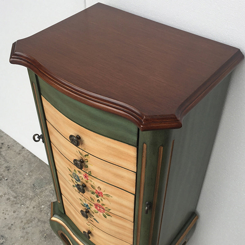 Mid-Century Modern Chest Wood Knobs Handcrafted Side Cabinet with Drawer