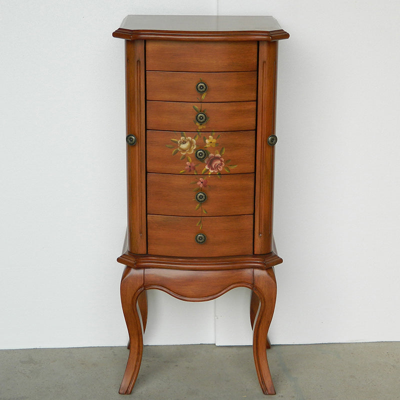 Mid-Century Modern Chest Wood Knobs Handcrafted Side Cabinet with Drawer