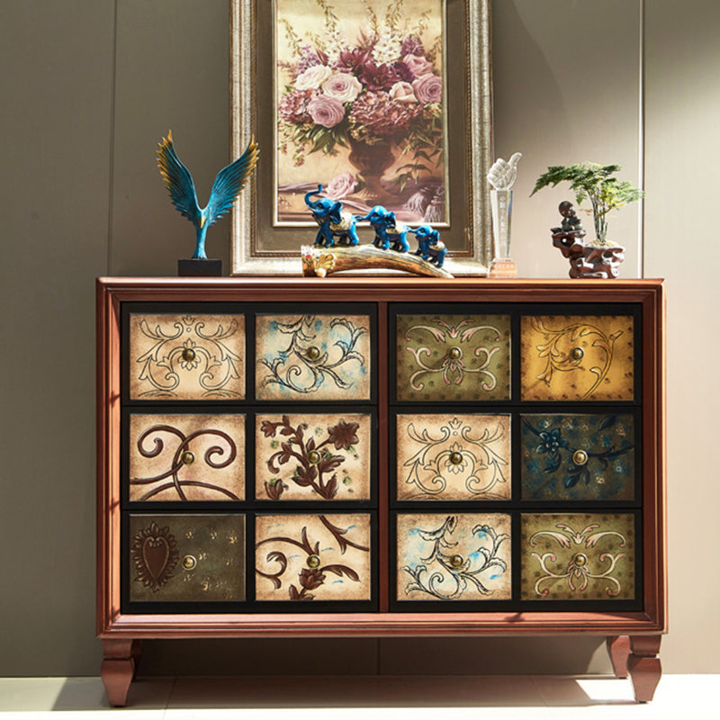 Mid-Century Modern Chest Wood Handcrafted Side Cabinet with Drawer