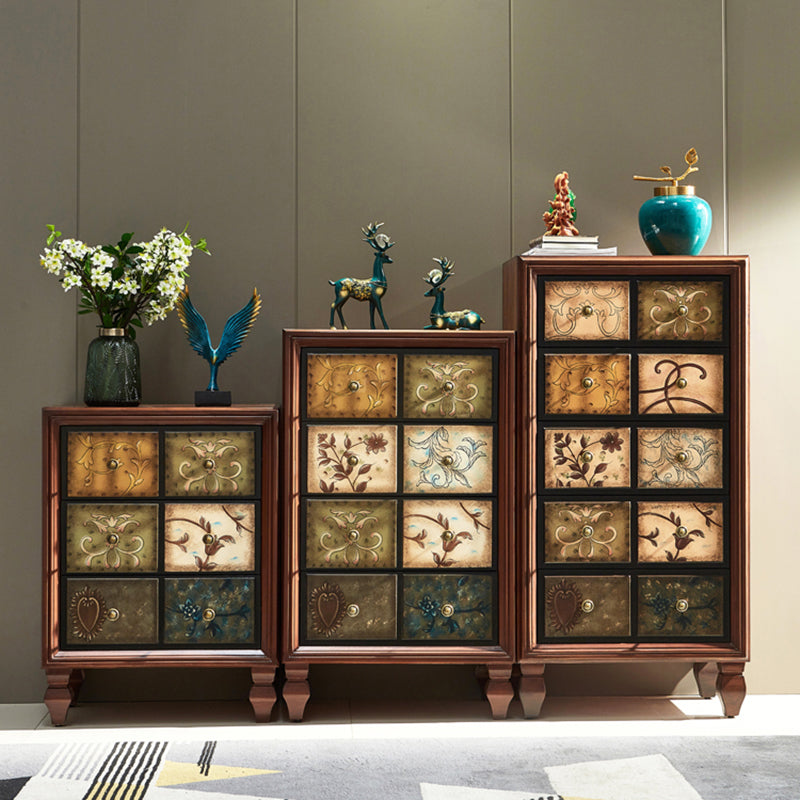 Mid-Century Modern Chest Wood Handcrafted Side Cabinet with Drawer