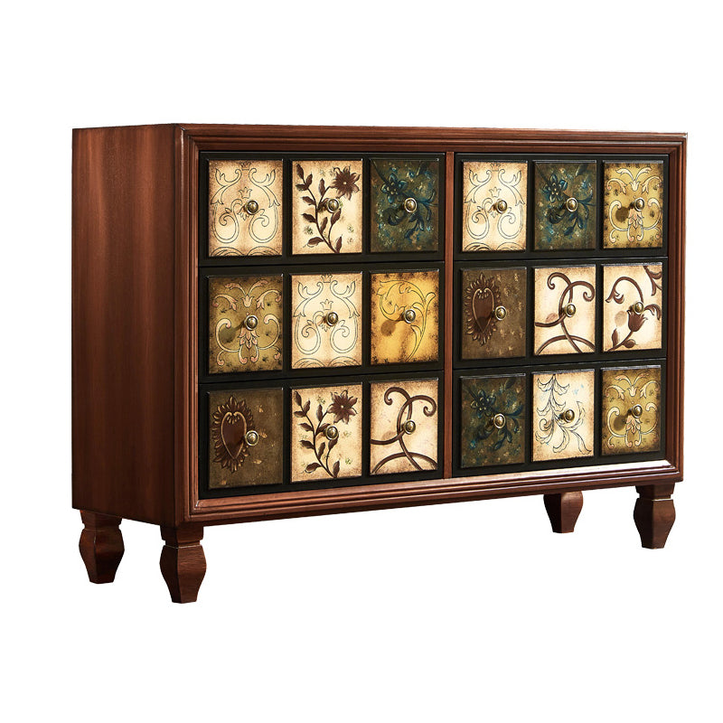 Mid-Century Modern Chest Wood Handcrafted Side Cabinet with Drawer