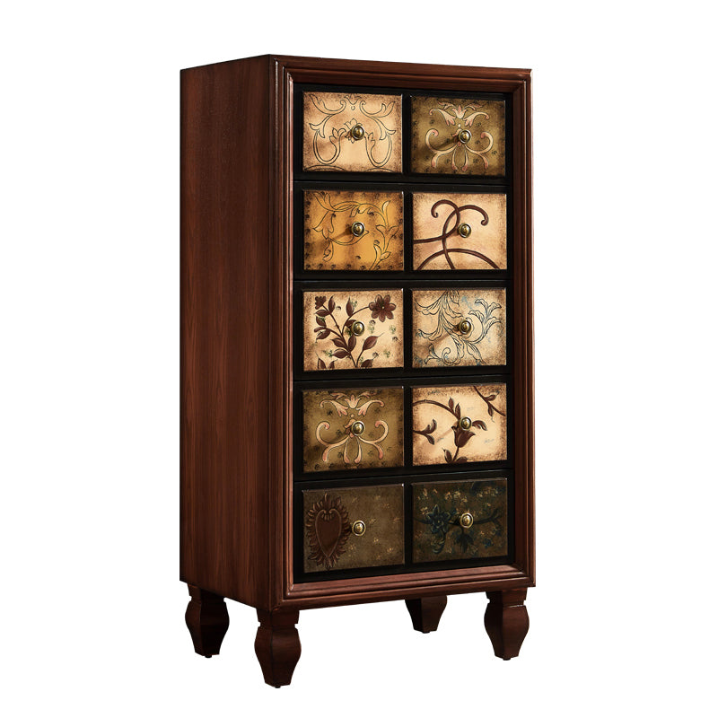 Mid-Century Modern Chest Wood Handcrafted Side Cabinet with Drawer