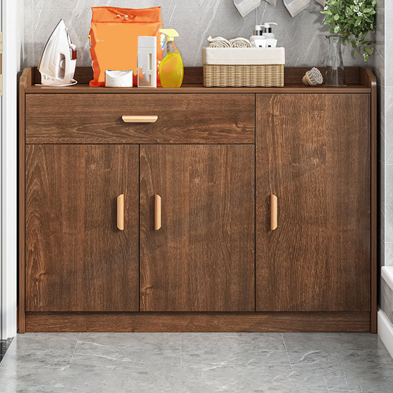 Modern Rectangle Chest Wood Bar Pulls Side Cabinet With Doors