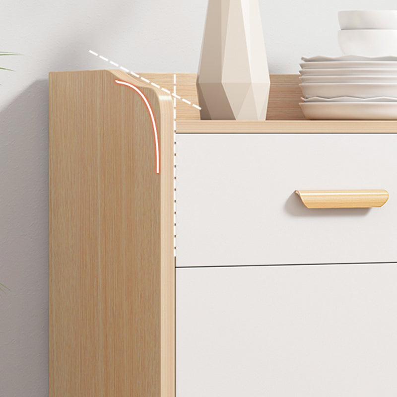 Modern Rectangle Chest Wood Bar Pulls Side Cabinet With Doors