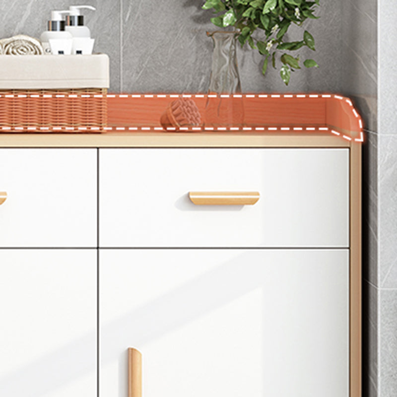 Modern Rectangle Chest Wood Bar Pulls Side Cabinet With Doors