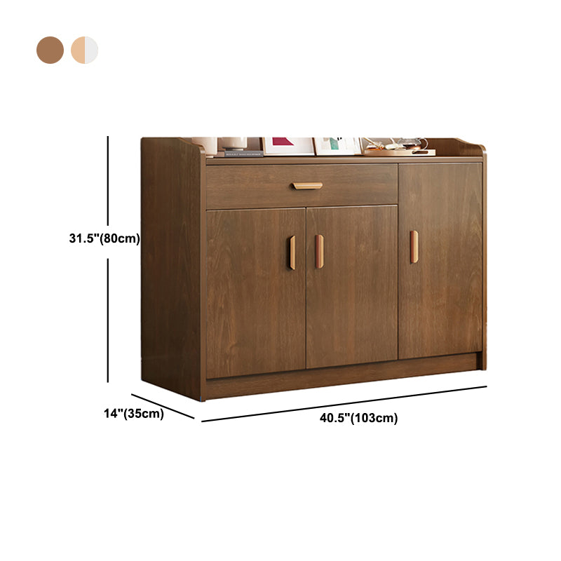 Modern Rectangle Chest Wood Bar Pulls Side Cabinet With Doors