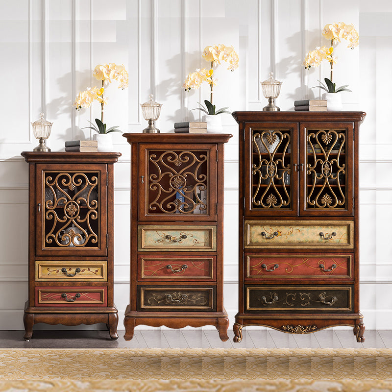 Modern Rectangle Chest Wood Bracket Legs Side Cabinet With Doors
