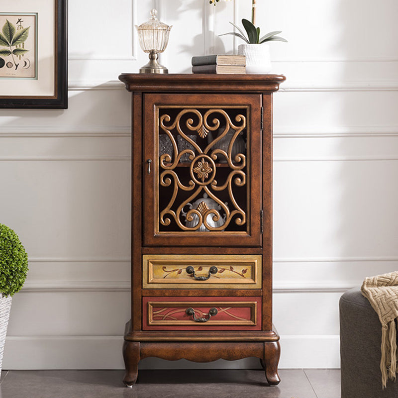 Modern Rectangle Chest Wood Bracket Legs Side Cabinet With Doors
