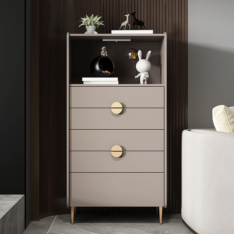 Modern Rectangle Chest Wood Straight Legs Side Cabinet with Drawer