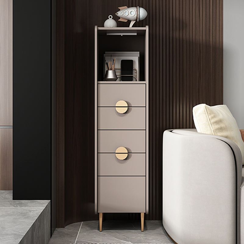 Modern Rectangle Chest Wood Straight Legs Side Cabinet with Drawer