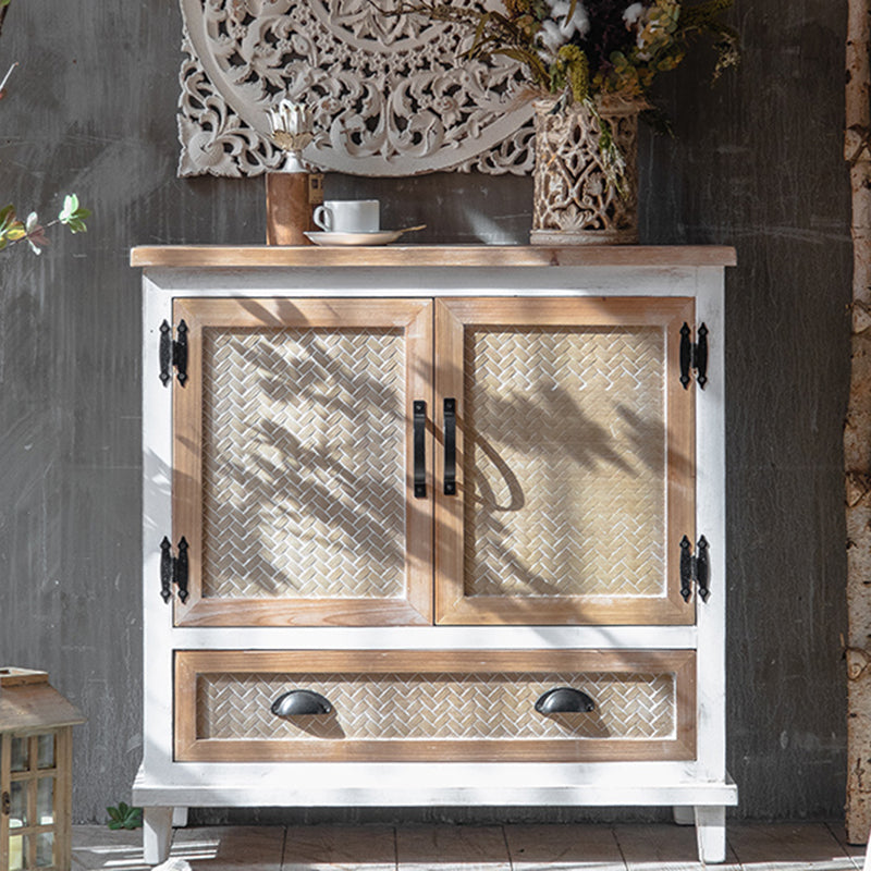Contemporary 13.8" Wide Wooden Chest, Rectangle Accent Cabinet with Drawer