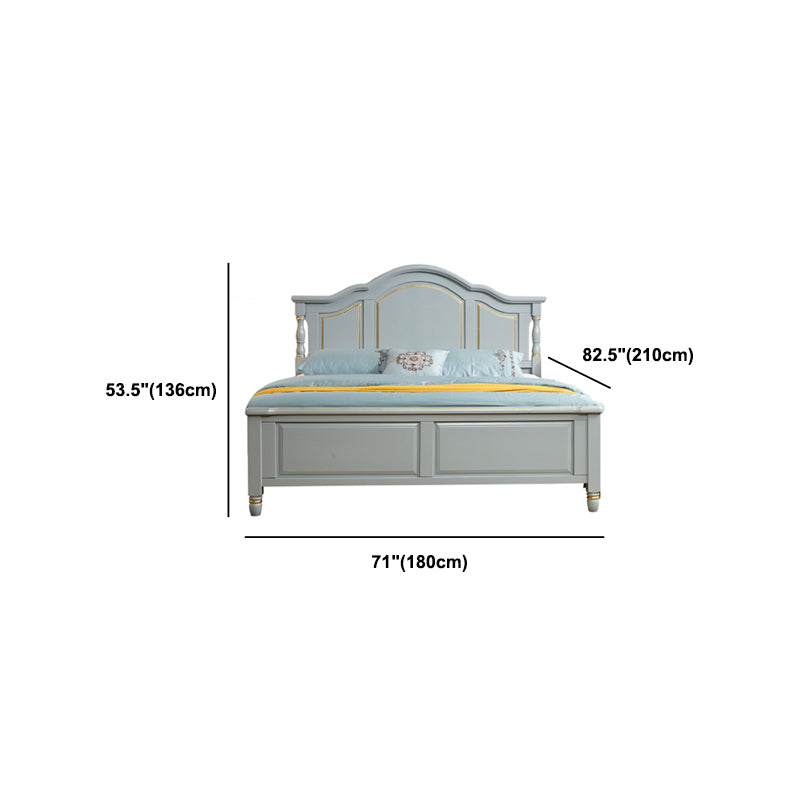 Contemporary Solid Wood Standard Bed with Camelback Headboard