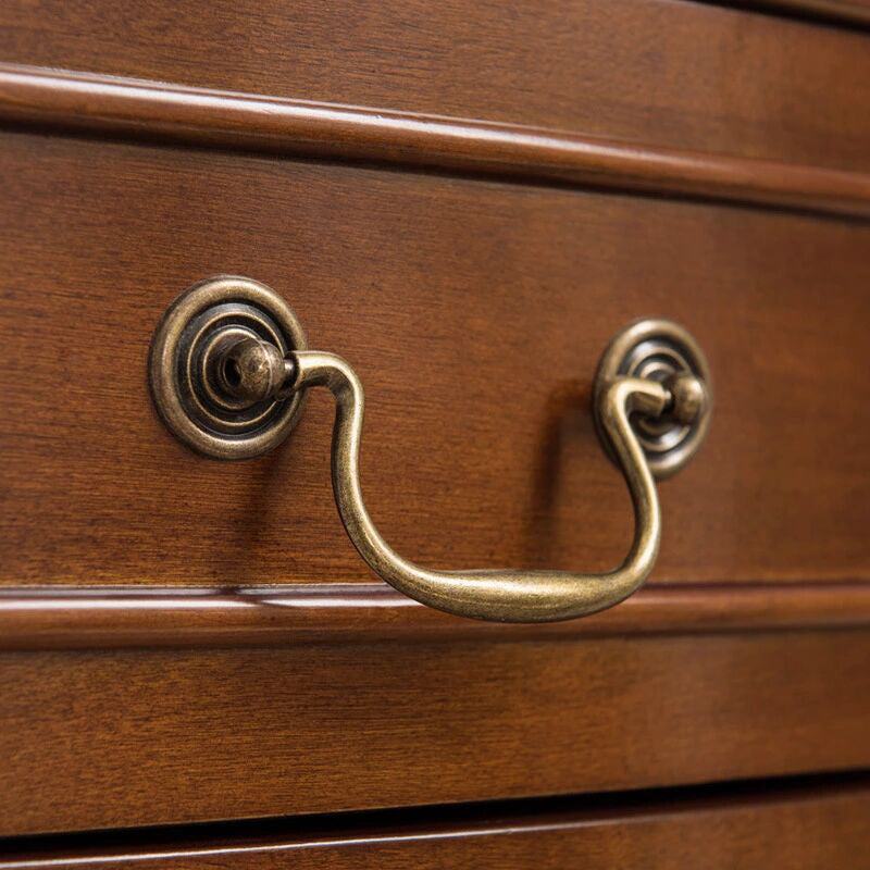 Contemporary Solid Wood Corner Chest, Brown Accent Chest with Shelves