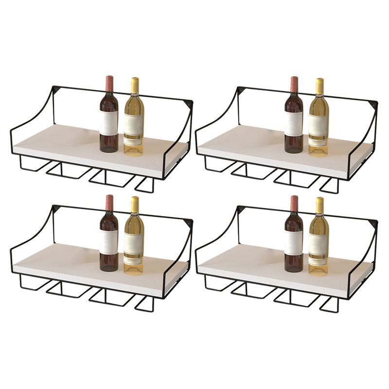 Modern Metal Wine Holder Rack 16.9" x 9" x 7" Wall Mounted Wine Jail with Shelf