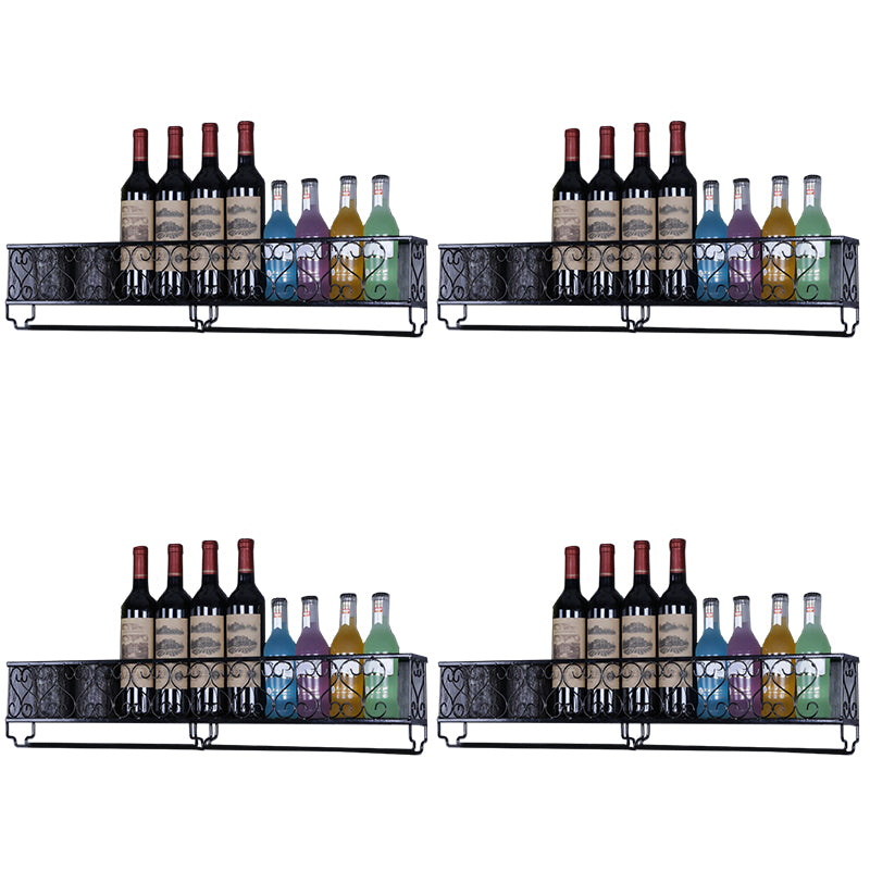 Metal Modern Wine Shelf with Bottle Stemware Holder Wall Mounted Wine Racks