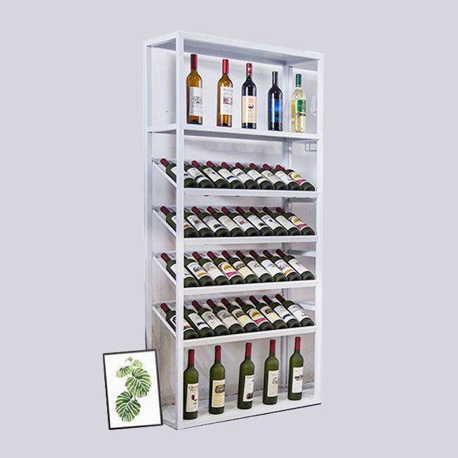 70"H Metal Floor Wine Bottle & Glass Rack Industrial Wine Rack