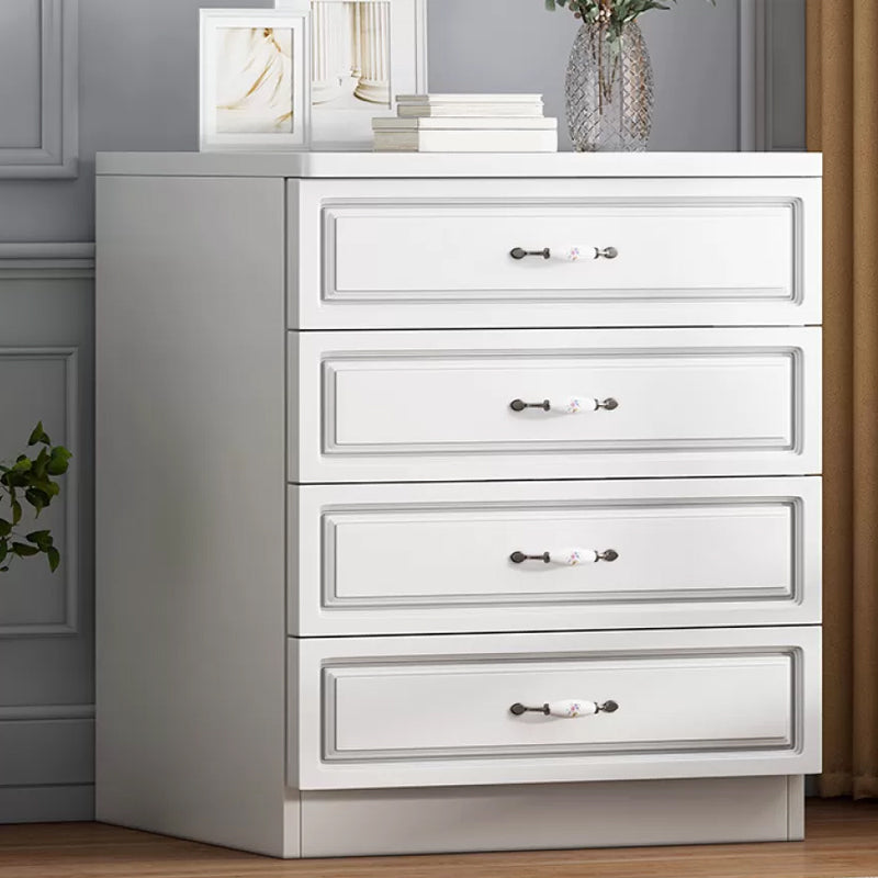 Contemporary Storage Chest White Wood Vertical Dresser for Bedroom