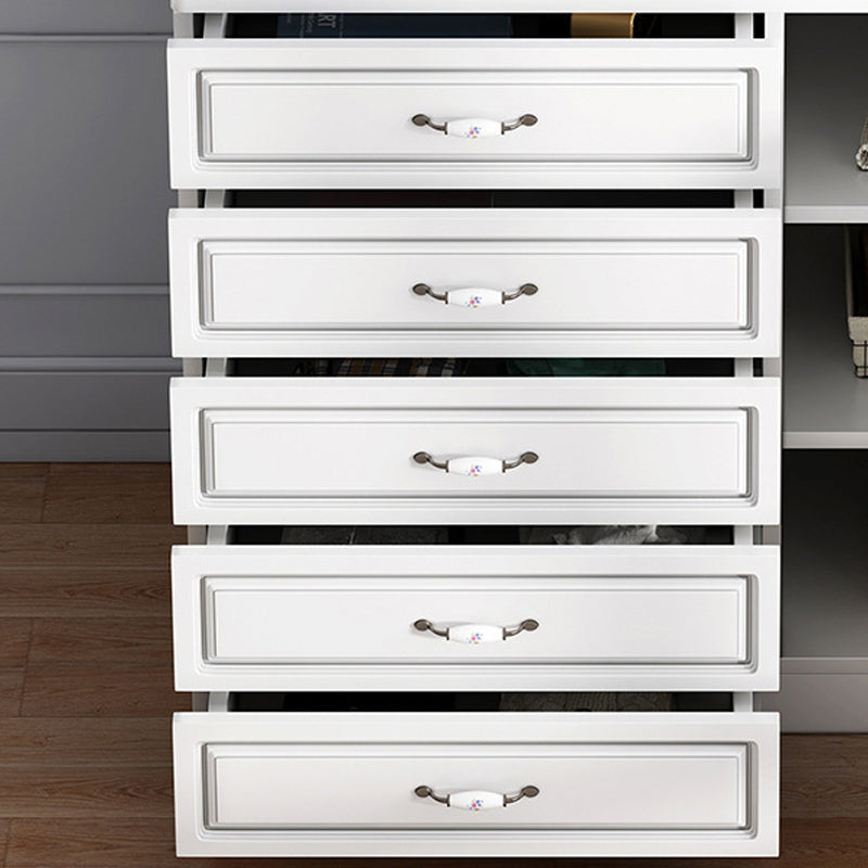 Contemporary Storage Chest White Wood Vertical Dresser for Bedroom