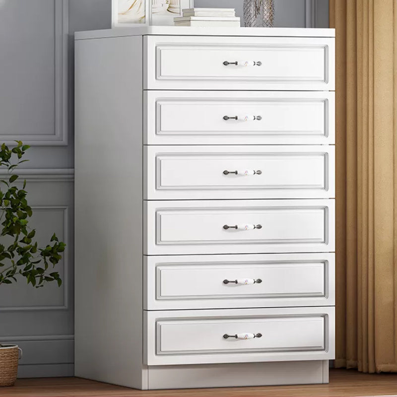 Contemporary Storage Chest White Wood Vertical Dresser for Bedroom