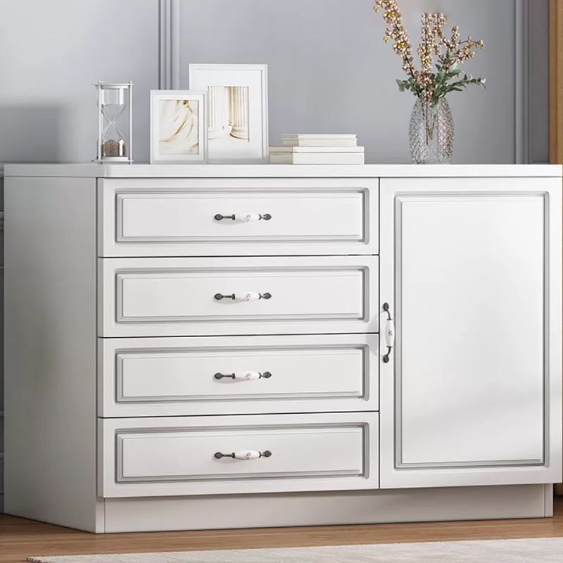 Contemporary Storage Chest White Wood Vertical Dresser for Bedroom