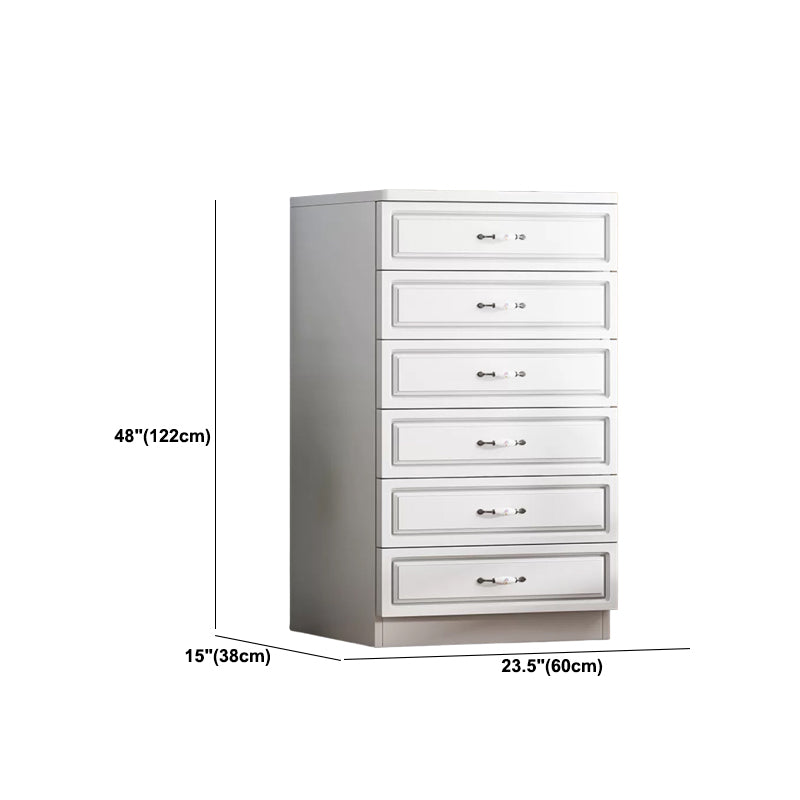 Contemporary Storage Chest White Wood Vertical Dresser for Bedroom