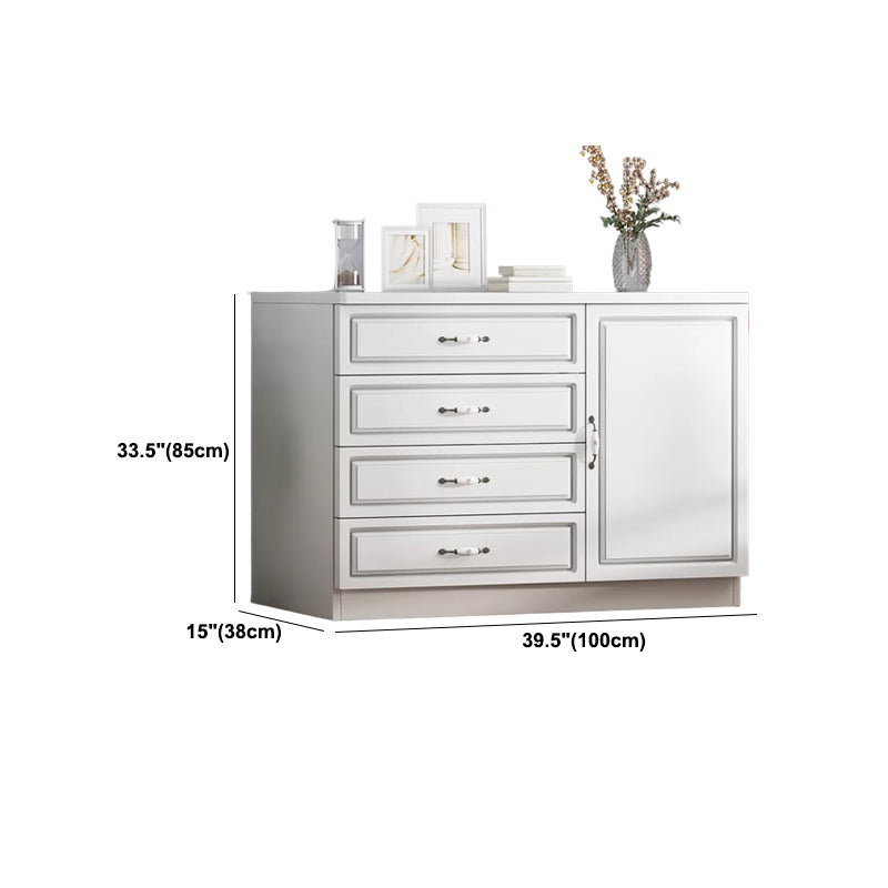Contemporary Storage Chest White Wood Vertical Dresser for Bedroom