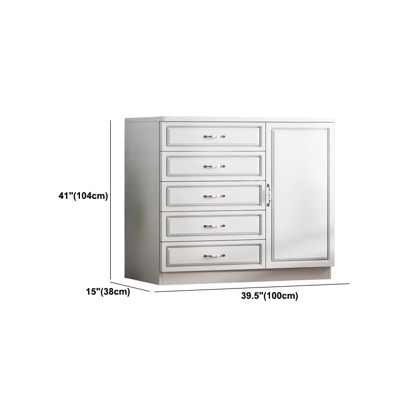 Contemporary Storage Chest White Wood Vertical Dresser for Bedroom