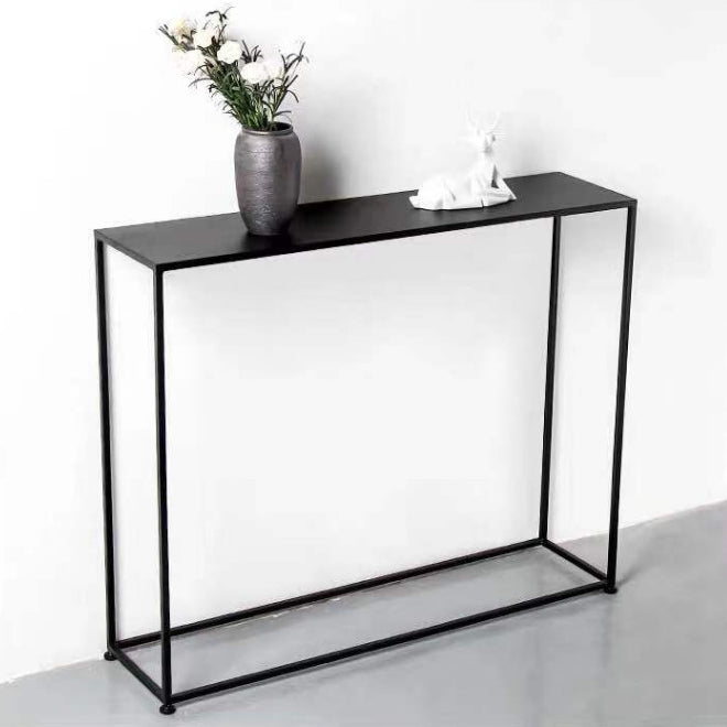 Metal Rectangle Console Table 9.8 Inch Wide Contemporary End Table