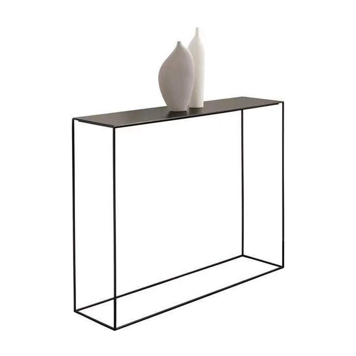 Metal Rectangle Console Table 9.8 Inch Wide Contemporary End Table
