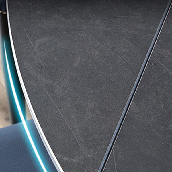 Round Sintered Stone Dining Table Pedestal Furniture with Leaf Extension