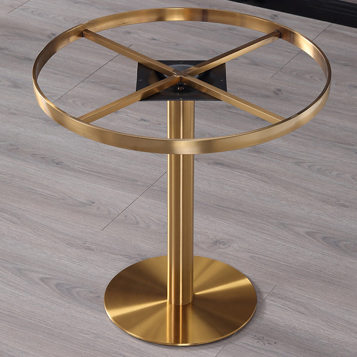 Stone Top Table Metal Traditional Luxury Round Dining Table with Pedestal Base