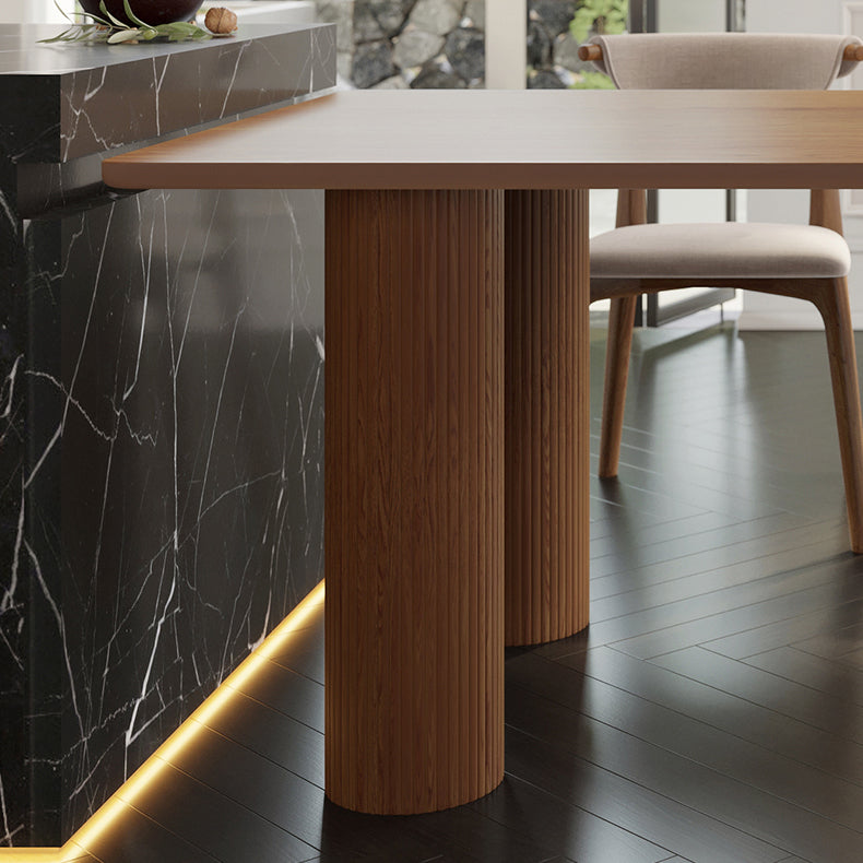 Solid Wood Dining Table Modern Tripod Dining Table with Natural Finish Legs