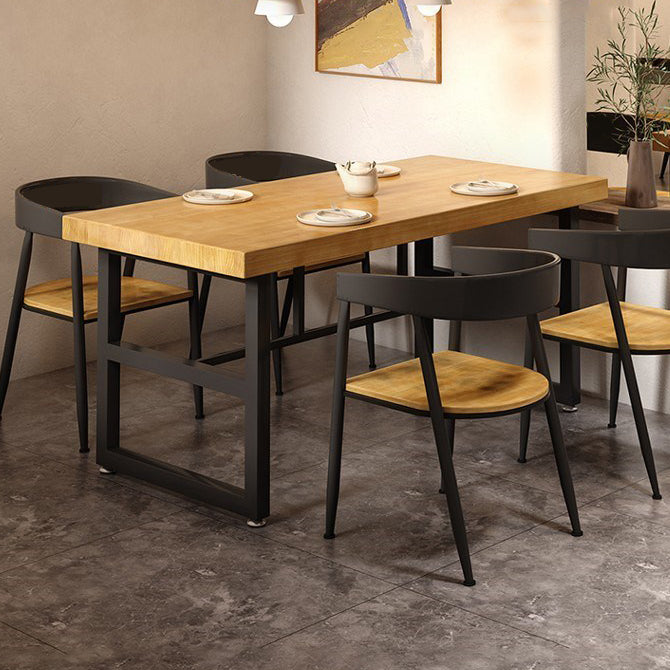 Industrial Rectangle Dining Table Solid Wood Table for Dining Room