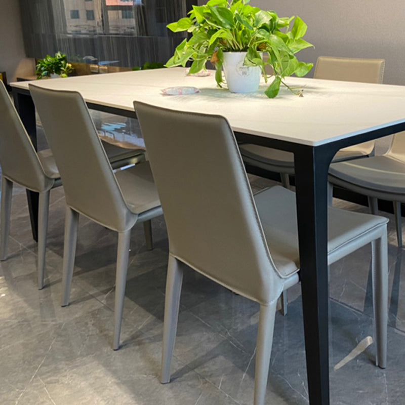 Faux Leather Dining Chairs Contemporary Armless Dining Chairs