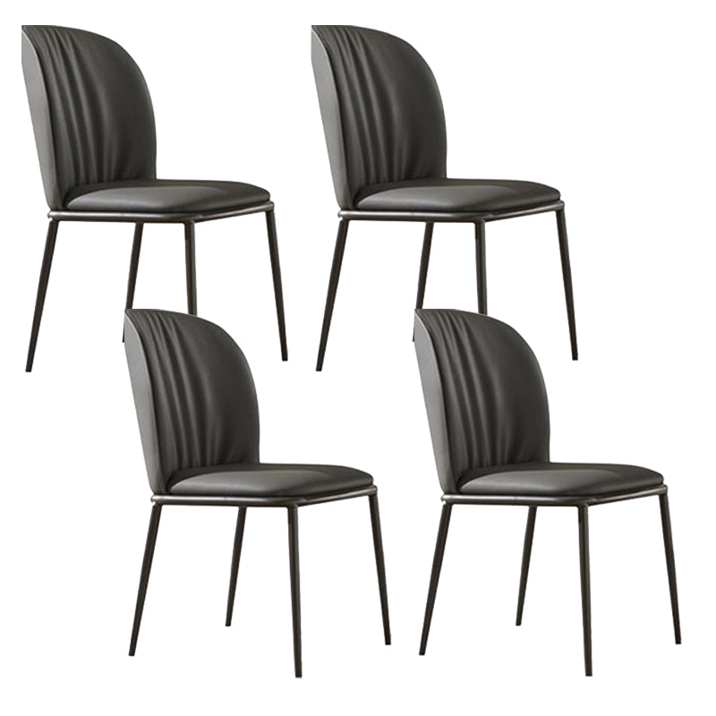 Contemporary Dining Chair Armless Dining Chairs with Metal Legs for Kitchen