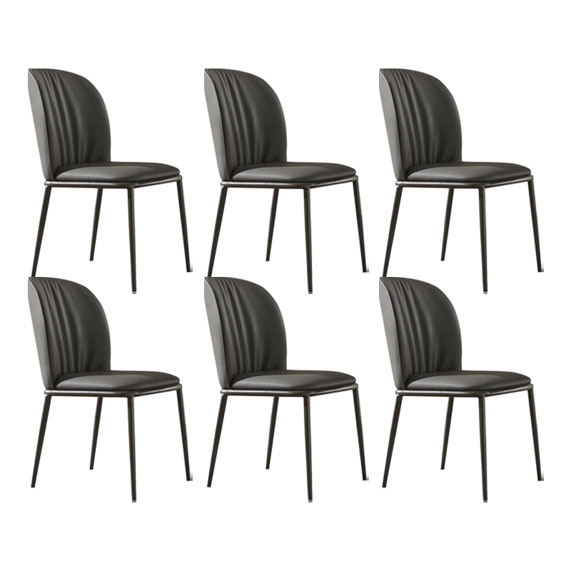 Contemporary Dining Chair Armless Dining Chairs with Metal Legs for Kitchen