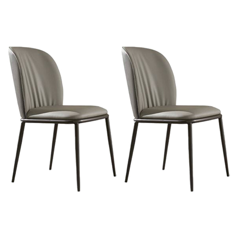 Contemporary Dining Chair Armless Dining Chairs with Metal Legs for Kitchen